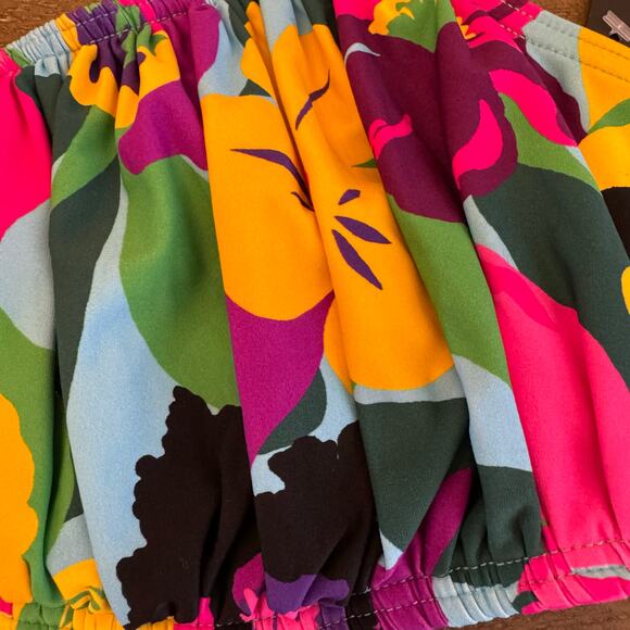 Kate Spade New York NWT Women's Size Small Shirred Smocked Tropical Bikini Top - Picture 3 of 11